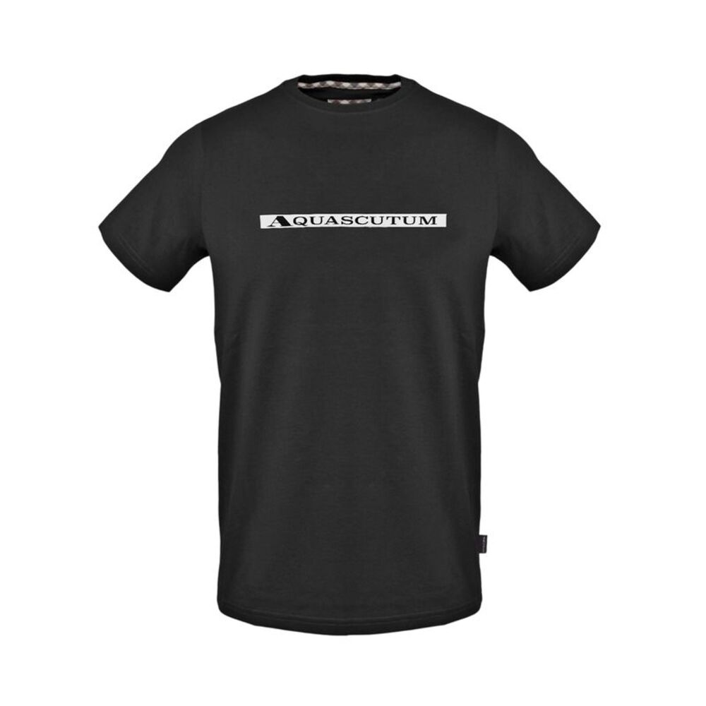 Aquascutum Mens Club Check T-Shirt / Black